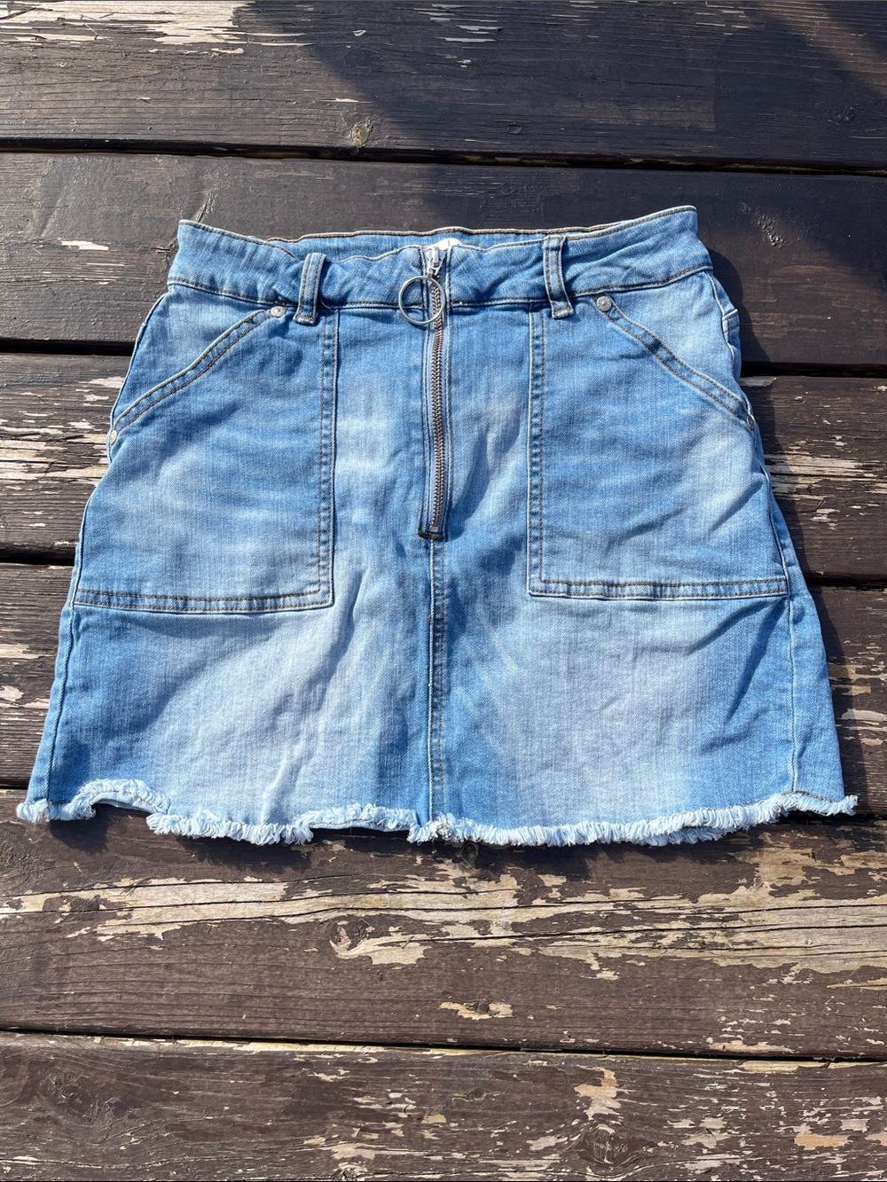 U2B Urban Basics light wash denim mini skirt